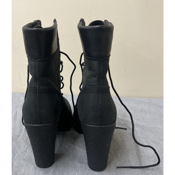 Timberland 8432A Women's Earthkeeper Glancy High Heel Black Leather Boots Sz 7 - Picture 5 of 12